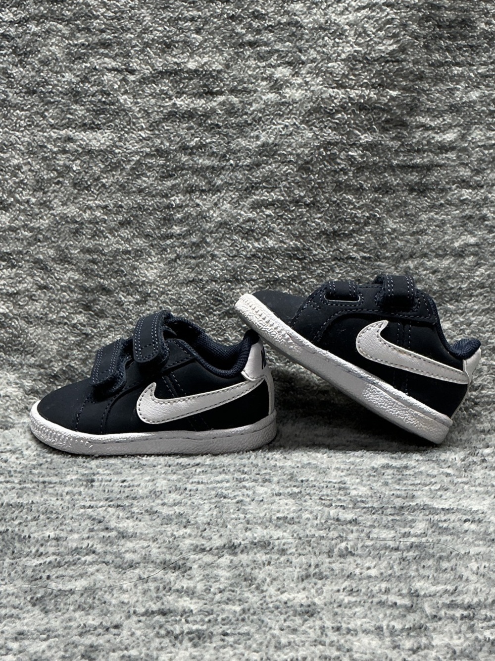Baby Nike Shoes “Dark Blue”Court Royale TD Navy and White Hook-and-Loop Sneakers